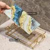 Vanity Tray Luxury Bathroom Counter Tray Glass Perfume Organizer Holder Cosmetics Makeup Skincare Display Decorative Vanity Tray