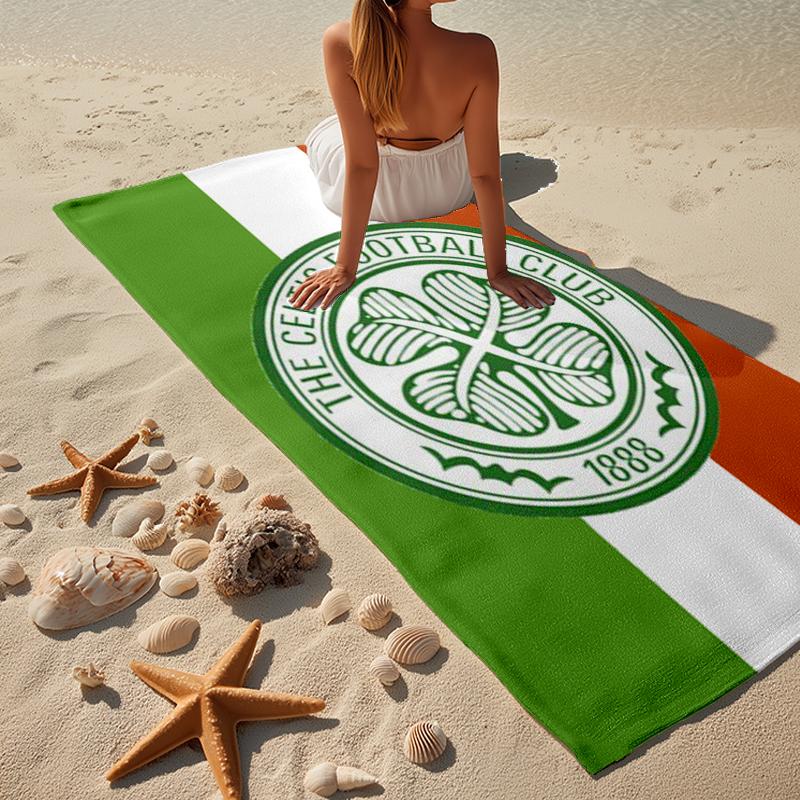 Celtic Football Club Wappen Strandtuch, Super Weiche Mikrofaser, Geschenk für Sie/Ihn, Geburtstag, für Pool, Strand, Reisen, Heimdekoration Fanartikel