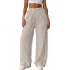Winter Pants for Women Elastic Waist Fuzzy Wide Leg Casual Trousers
