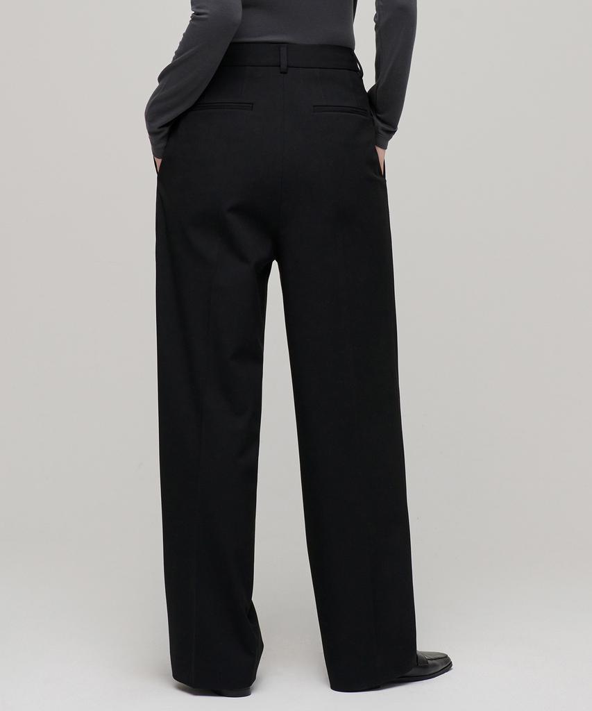 MUSINSA STANDARD WOMAN Women'S Three-Puck Semi-Balloon Slacks [Black]