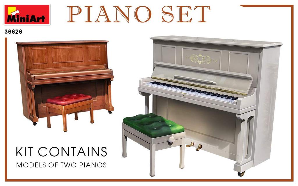 MiniArt Piano Set Plastic Model MA35626 1/35
