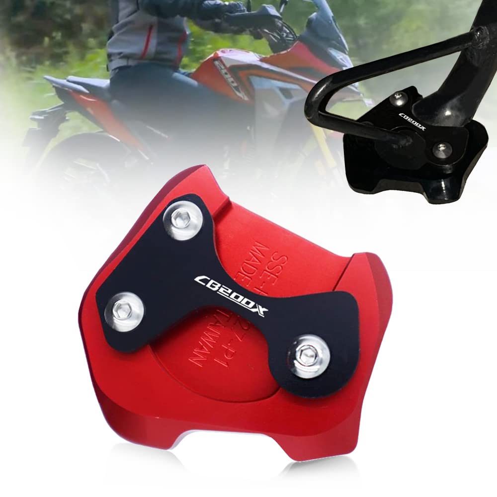 

For CB200X CB200X Hornet 2.0 2021 2022 Kickstand Foot Side Stand Extended Base Enroller Plate Pad Support (Red)