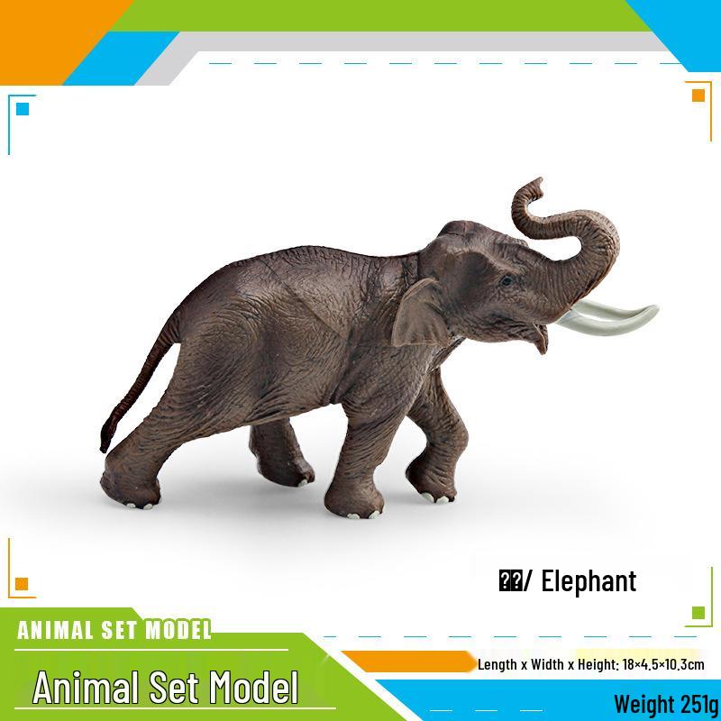 Wild Animal Model: Asian Elephant & Mammoth Cognitive Toy Decor for Kids