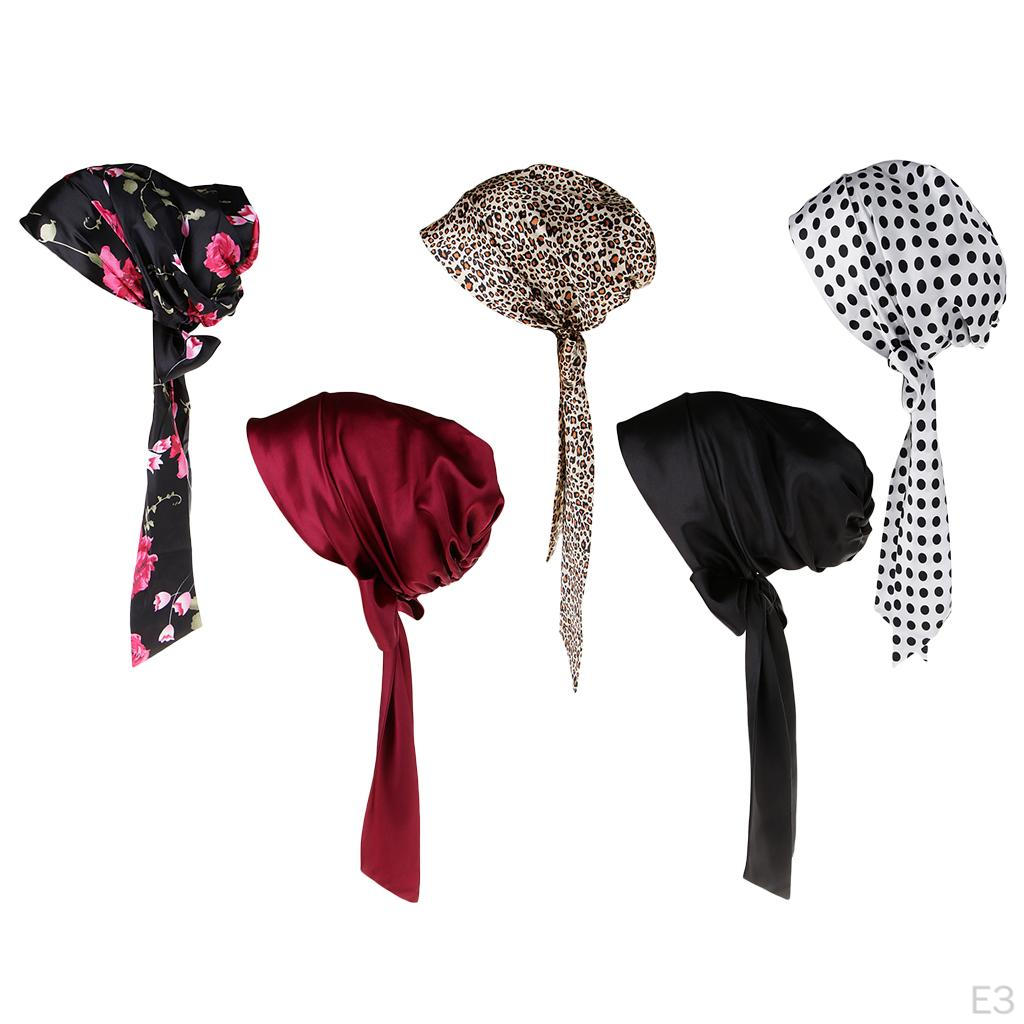 Satin Headscarf Bandana Chemo Cap Sleeping Turban Head Scarf Headgear for Cancer Chemotherapy