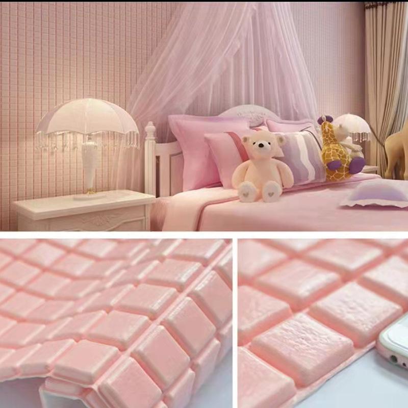 3D Self-adhesive Wall Sticker Mosaic Living Room Kitchen Foam Anti-collision Waterproof Moisture-proof Toilet Wallpaper
