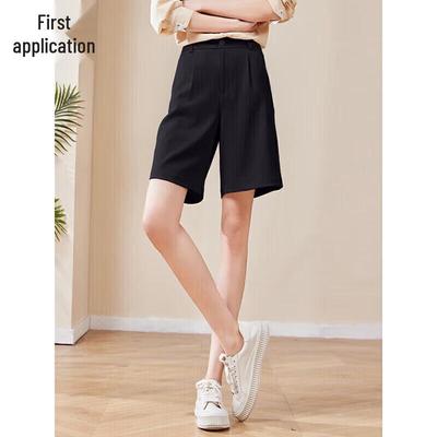 Women's High-Waist Draped Summer Suit Shorts