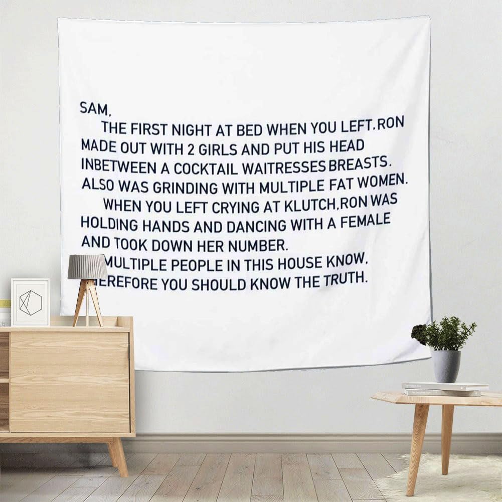 Macide Funny Boutique Tapestry Jersey Shore Letter To Sammi Wall Hanging Jersey Shore Party Decorations for Living Room Bedroom Dorm Home Decor (59.1