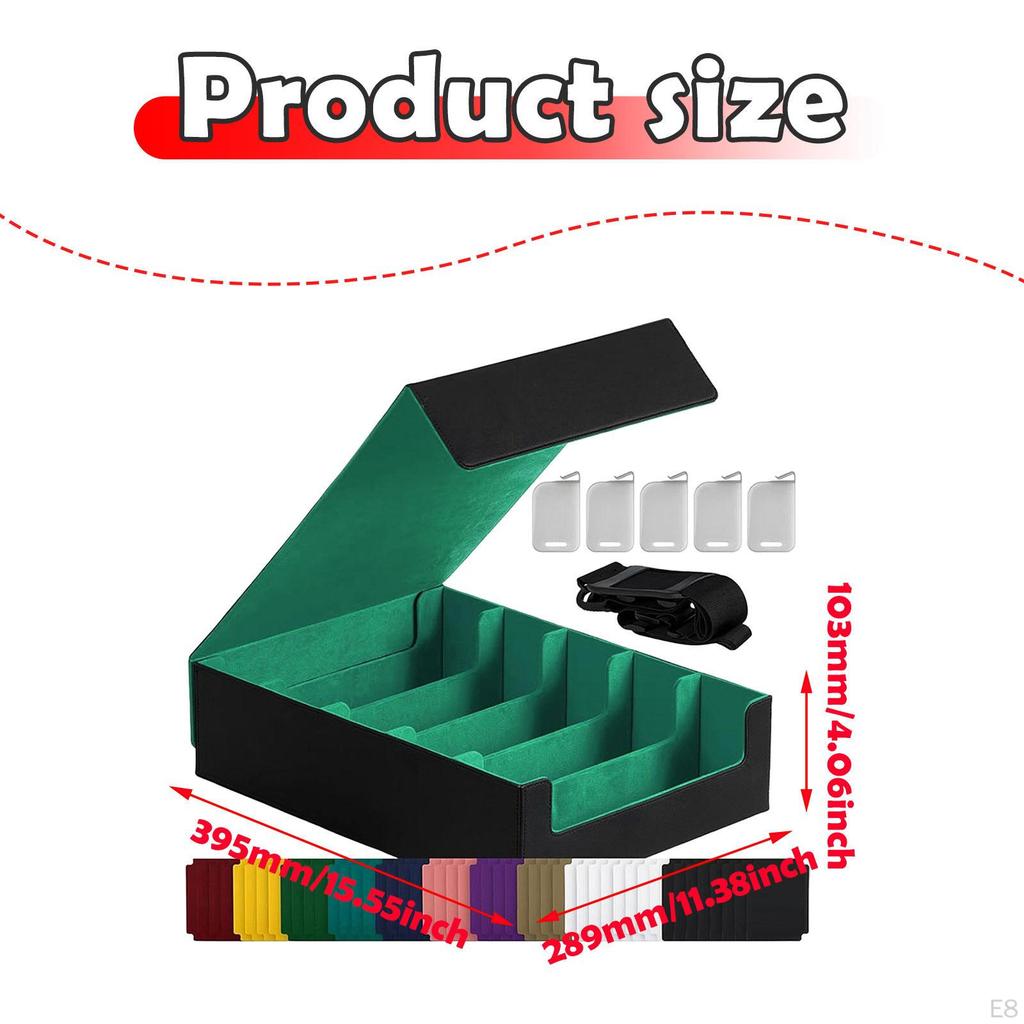 Card Deck Box Container 3800+ Capacity for Game Cards Large with 24 Dividers and 5