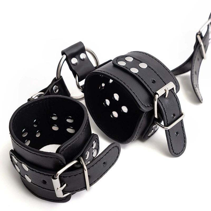 Erotic Leather Handcuffs Collar Fetish  Bondage Restraint Rope Slave Erotic Sex Toys For Women Men Couples Adult Games