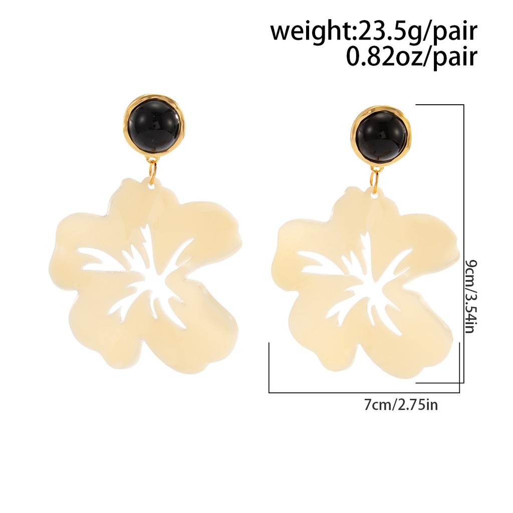 Exaggerated Acrylic Large Flower Resin Pendant Earrings for Women Fashion Jewelry Minimalist Accessories Ear Charm Jewelry