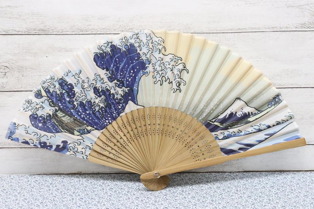 Castle Enterprises Premium Handmade Fans Great Wave off Set of 20 A Bulk a Great Japanese Souvenir for Foreigners [The Kanagawa] - Purchase,