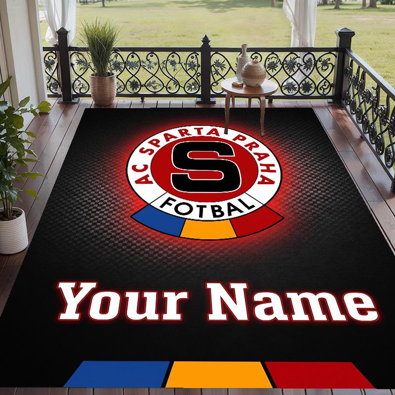 Custom Text Printed Rug Sparta Prague Non Slip Floor Carpet For Home Room Decor