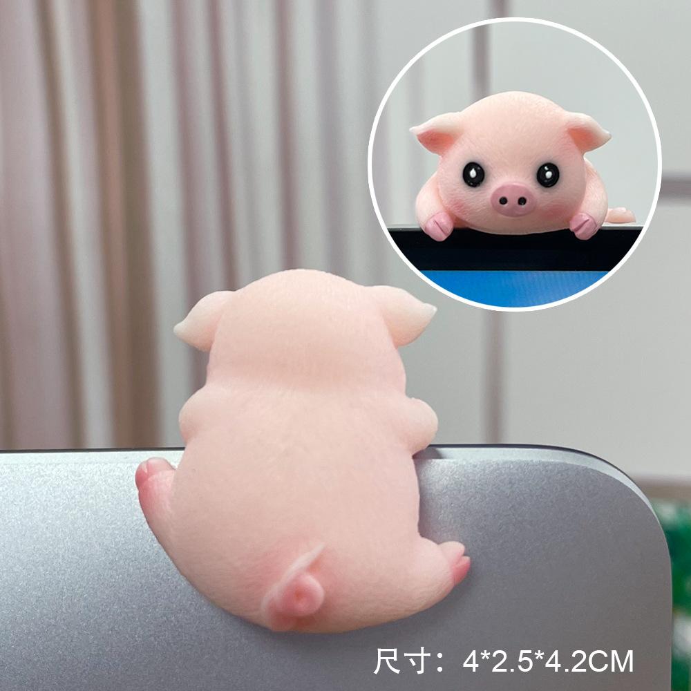 Monitor Decoration Cute Cartoon Animal Car Ornament Auto Interior Dashboard Computer Monitor Screen Accessories For Gifts