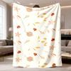 2026 Neueste Flanelldecke Herbstlaubdruck Flanelldecke Beidseitige Decke mit lebendigem Herbstdesign, Warm & Gemütlich für Sofa, Bett oder Geschenk, Weiß,