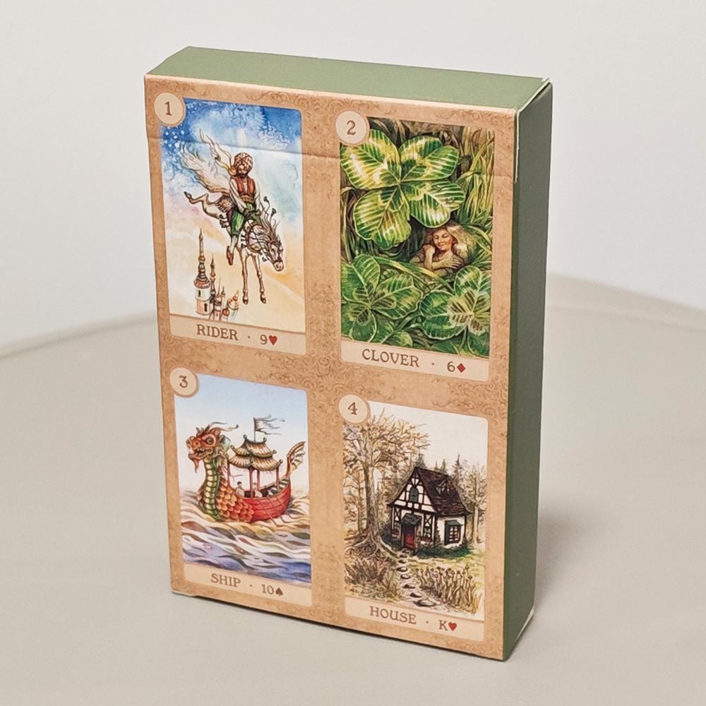 Baraja Lenormand Cuento de Hadas 38 Cartas Impresas en Cartulina Doble Repujada de 350 GSM 9*6cm Juego de Mesa