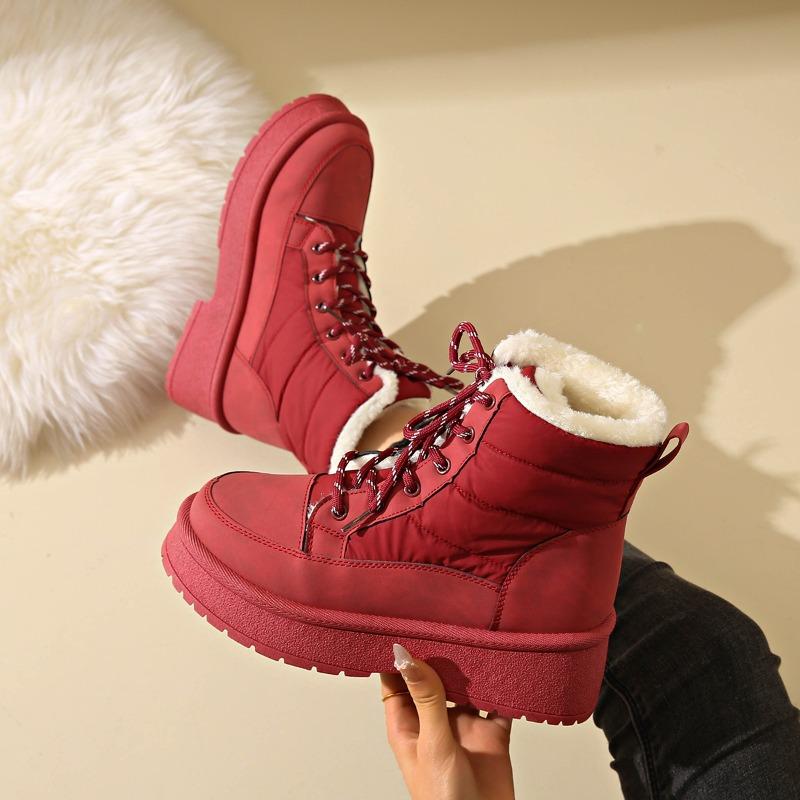 

Fashion Snow Boots Women 2025 New Platform Lace-up Winter New Chinese Thickened Northeast Warm Booties 36