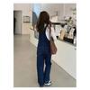 2026 New Fashionable Women's Loose Straight-Leg Denim Overalls Casual Suspender Pants