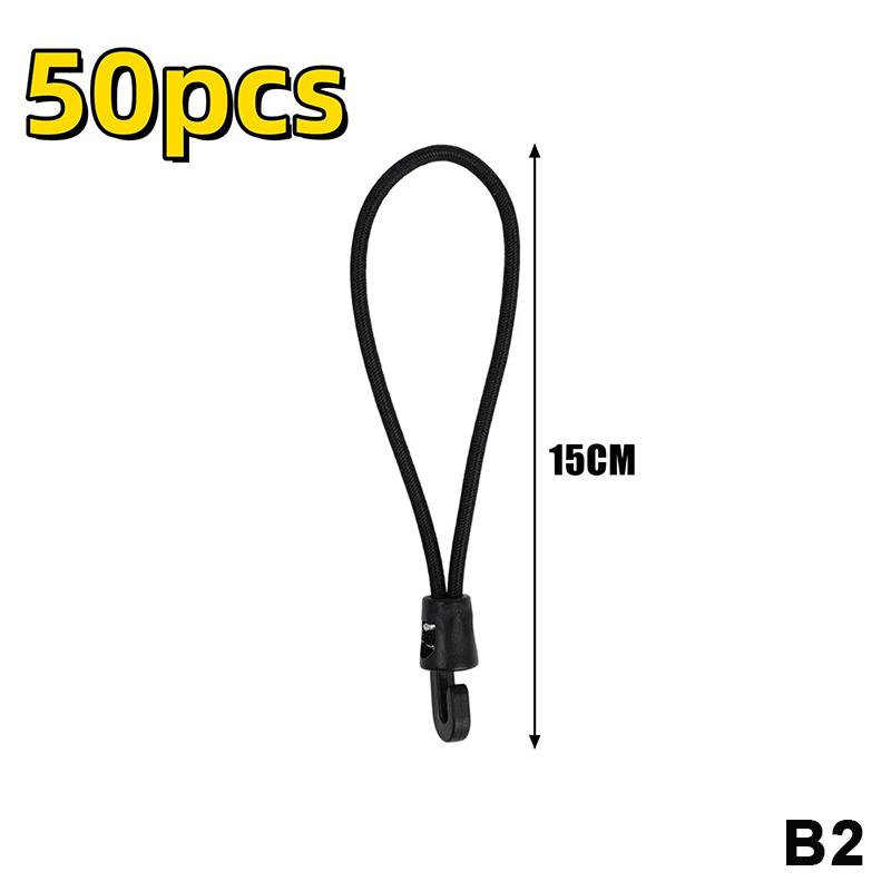 10/50Pcs Bungee Cord With Hooks High Elasticity Expander With Hooks Rubber Tensioner With Hooks For Camping Tarpaulin