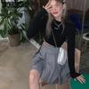 Langarm T-Shirts Frauen Cropped Ins Prevalent Bandage Tops Harajuku Ulzzang Street Spring Girl Causal Slim Shirts