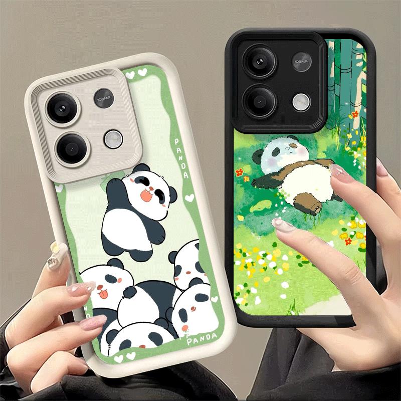 Cute Cartoon Panda Soft Phone Case for Xiaomi Poco X7 X6 X5 Pro X4 Gt X3 F7 Ultra M8 M7 Redmi 15C 15 14C 13 13C 12 12C 10 10C