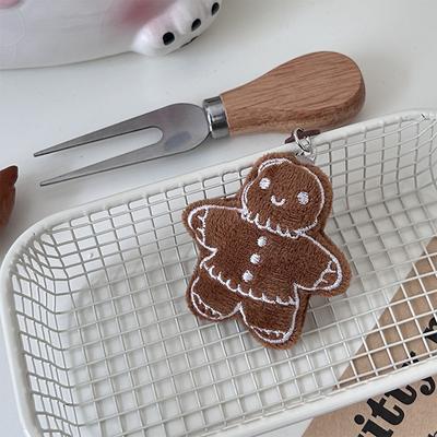 Cartoon Christmas Gingerbread Man Keychain Pendant  Funny Keyring Exquisite Backpack Decoration Accessories Gifts