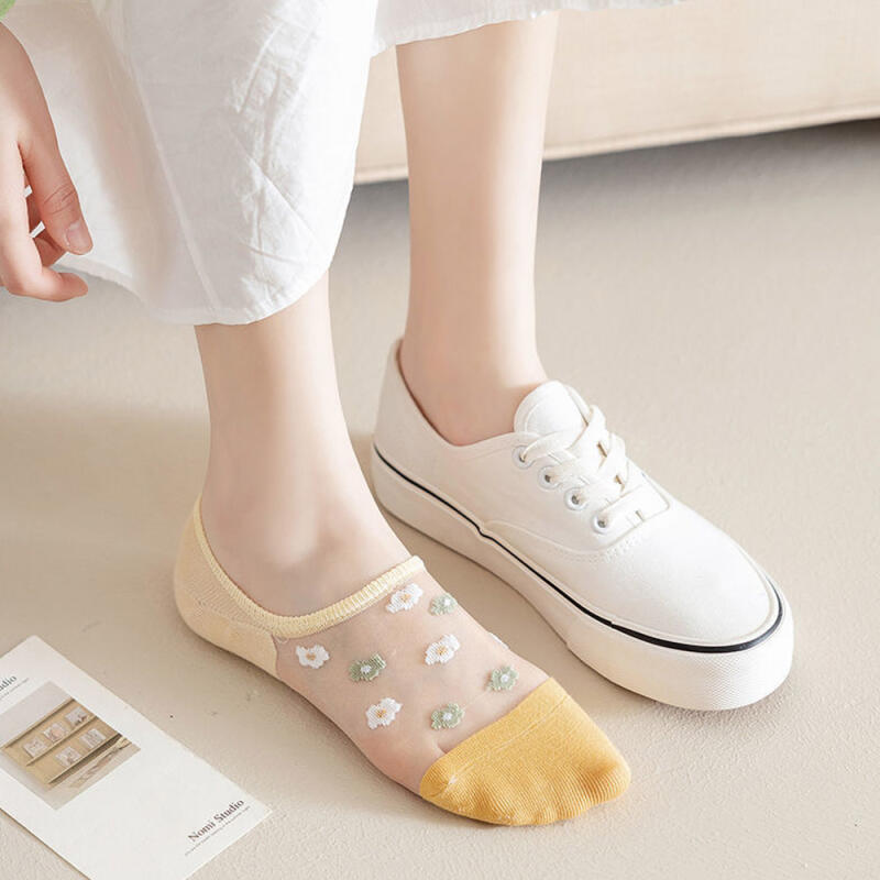 Manon See-Through Summer Lace Floral Mesh Net Socks
