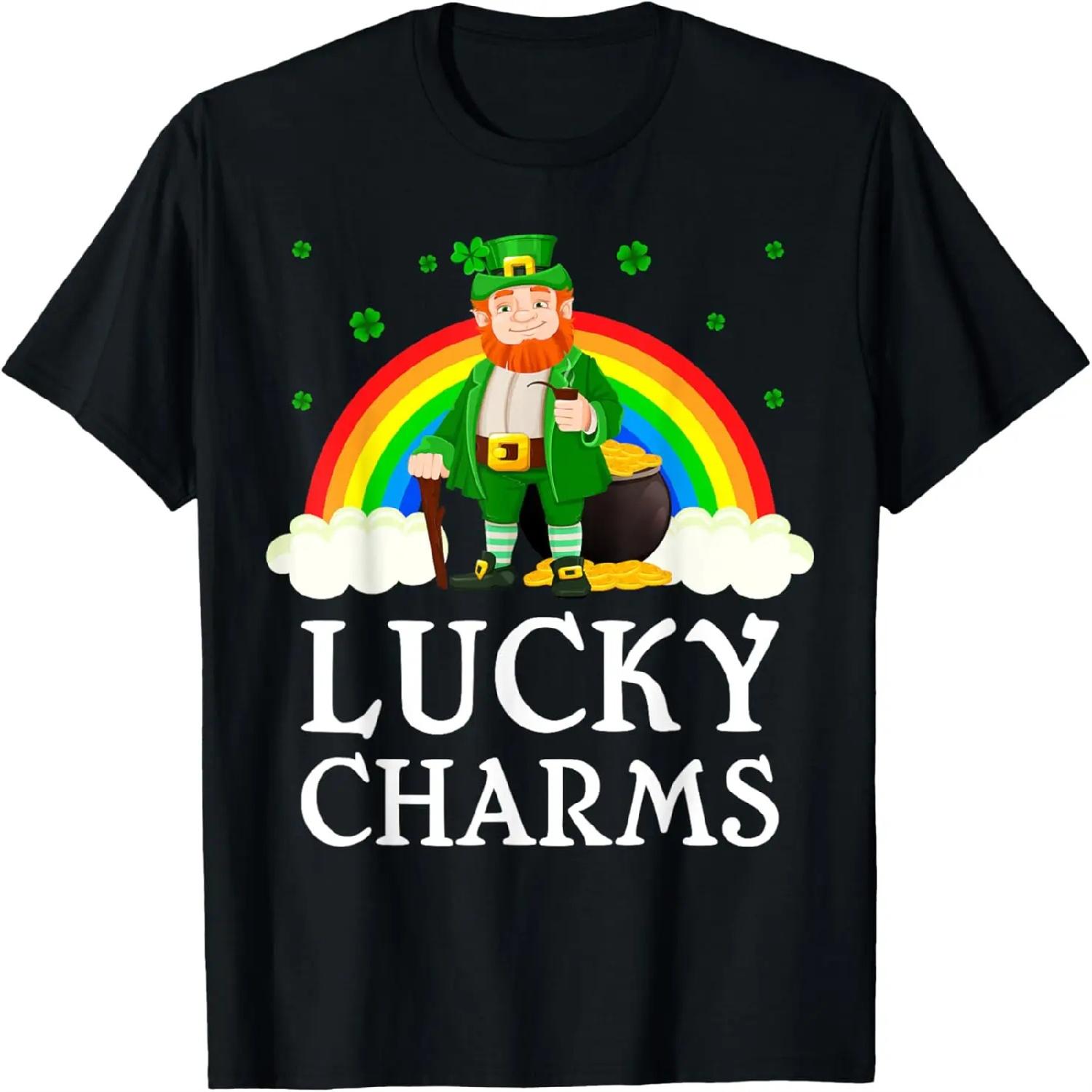 

Irish Shamrock Leprechaun St. Patrick s Day Lucky Charms T-Shirt XXXXXL різнокольоровий