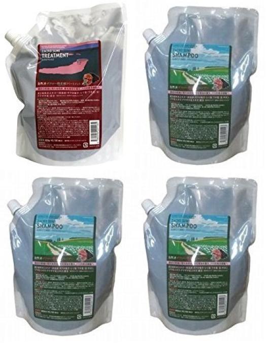 

Natural Pomegranate Carbonated Shampoo 800ml [Refill] [3 pieces] + Treatment 800g [Refill] [1 piece] Set