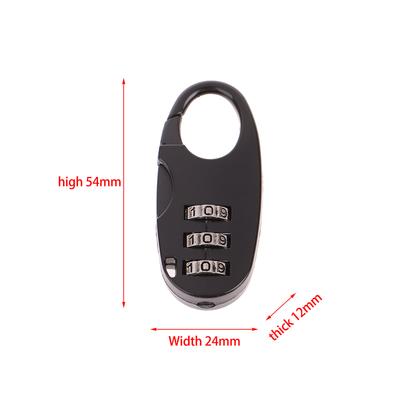 3 Digit Password Lock Dormitory Cabinet Lock Backpack Zipper Lock Luggage Padlock Portable Code Lock