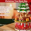 Drehende hölzerne Weihnachtsmusikbox mit Miniatur-Szene, 3D-Puzzle-Modell für Schreibtisch-Urlaubsdekoration