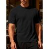 Men Geometric Textured Fabric Crew Neck Short Sleeve Casual Multiple Color Options T Shirt
