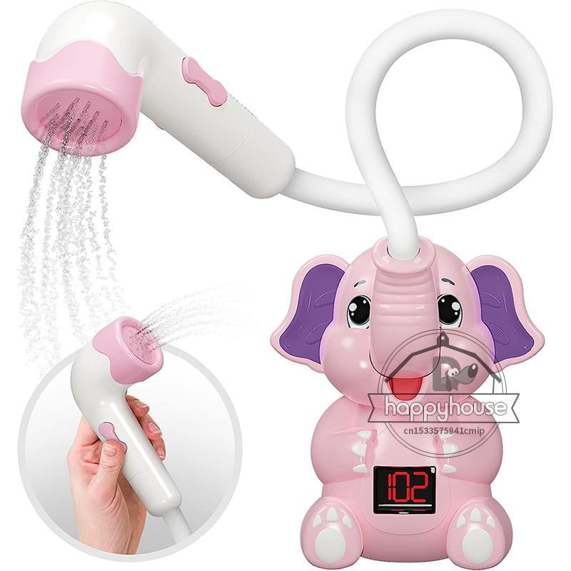 

Baby Bath Toys Bath Shower with Shower Thermometer Electric Elephant Water Spray Water Toys for Kids Tathtub Toys for Toddlers розовый