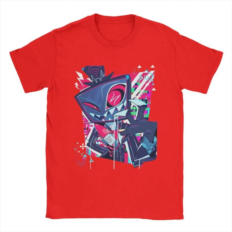 T-shirt Nouveauté Hazbins Hotels Vox pour Homme Col Rond T-shirt 100% Coton Manches Courtes Hauts T-shirts Homme