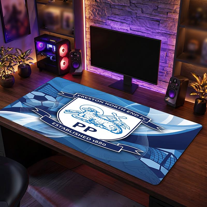 Preston North End Football Print Large Mouse Pad, Anti-Slip Extended Gaming Desk Mat for Office Home