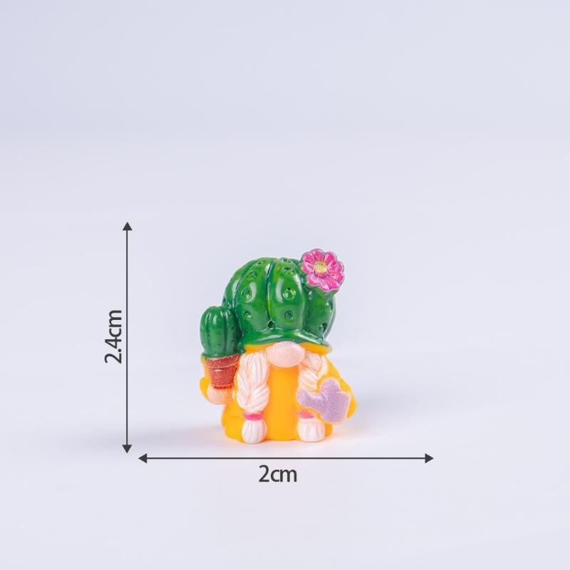 Mini 6Pcs Gnome Figurines Resin Crafts Micro Landscape Ornaments Car Desktop Lawn Decor Elf Bonsai Diy Christmas Decorations