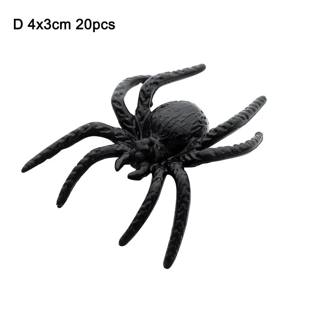 1/5/20Pcs/Pack Black Spider Web Novelty Toy Halloween Decorative Spiders Haunted House Prop Prank Trick Toys Plastic Fake Spider 5