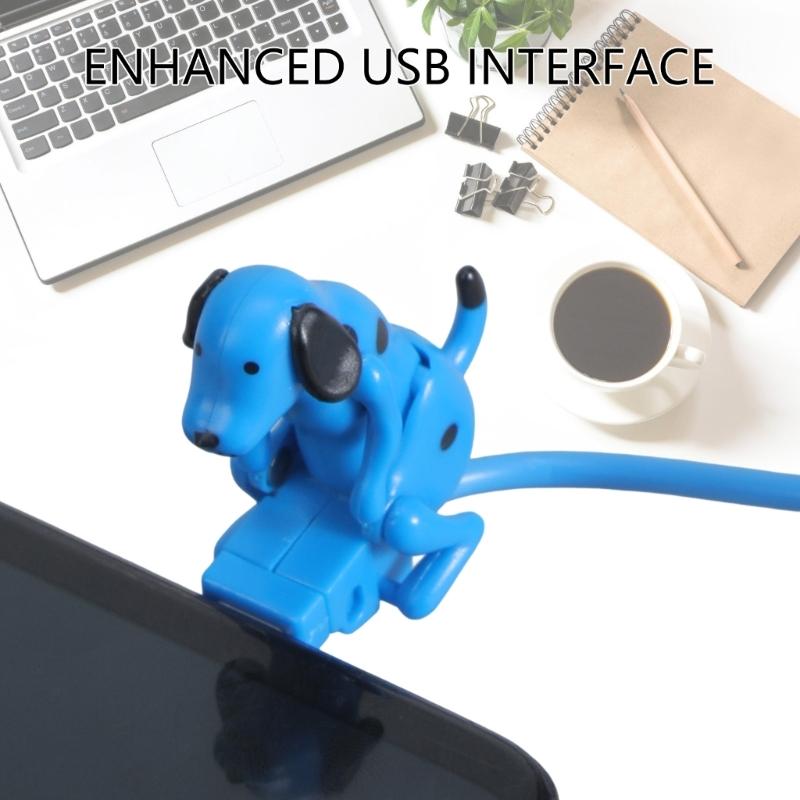 Efficient Portable Blue Type C Charging Cable Suitable for Gaming Consoles Phone and Devices Featuring Moving Dog Design