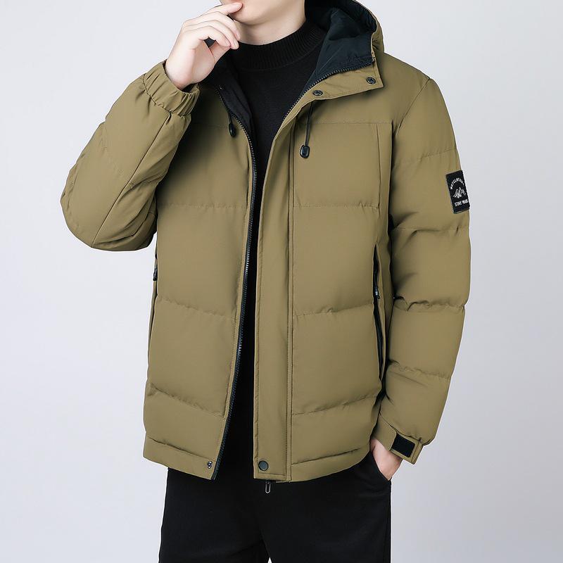 

Men s Trendy Thickened Hooded Puffer Jacket - Autumn/Winter American Style Warm Cotton Coat 3XL