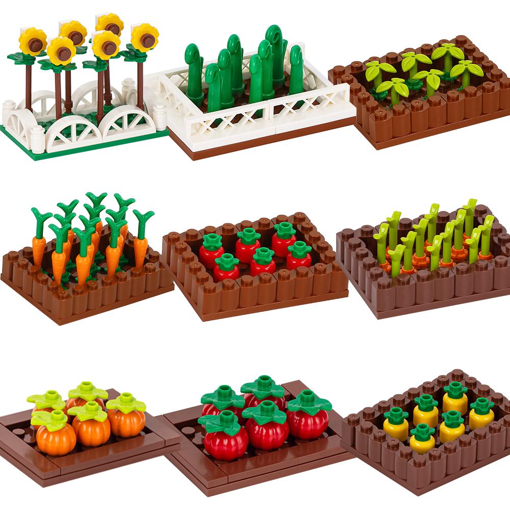 MOOXI Urban Farm Vegetable Garden Flower Garden MOC Bricks Model Kit DIY Children Toy Building Blocks Set Adults Assembling Gift