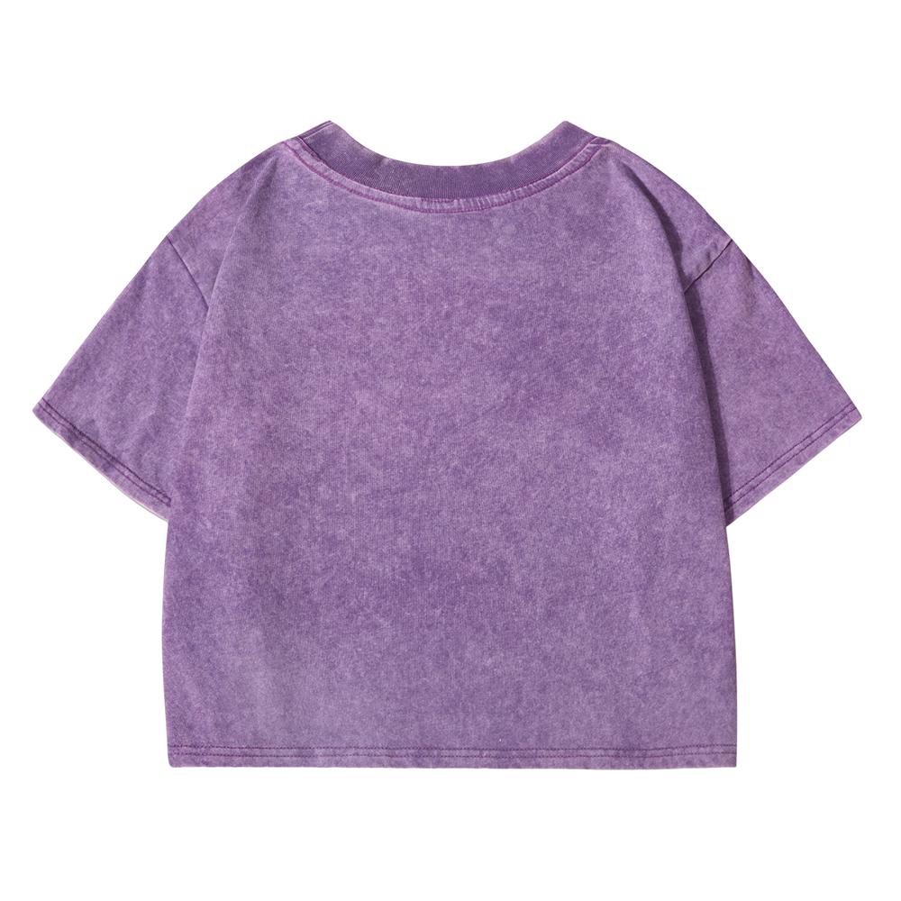Wash Short Women T Shirt  Cool Summer Breathable Tshirt Street Tees Casual Vintage Distress Midriff-Baring Clothes