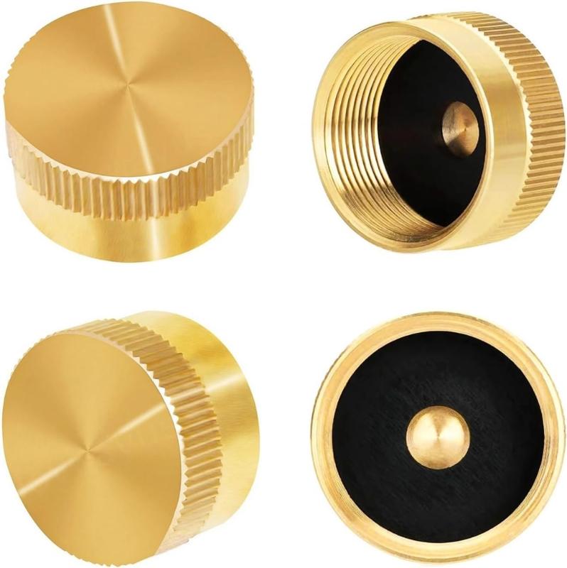 5pcs Solid Brass Bottle Lid Cylinder Protect Cover Tanks Cover Campings Stove Accessories