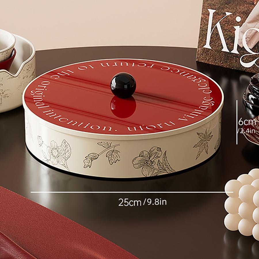 French Vintage Fruit Plate Multi-Layer Dried Fruit Sealed Snack Plate Coffee Table Candy Nut Snacks Tray for Living Room