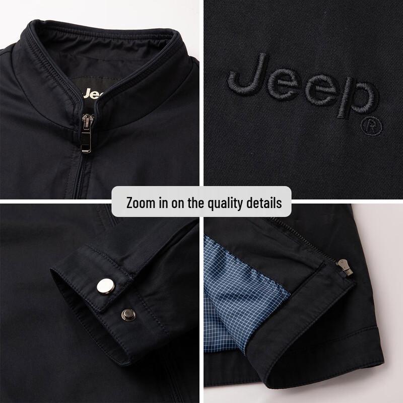 Jeep Men's Autumn Stand Collar Business Casual Jacket