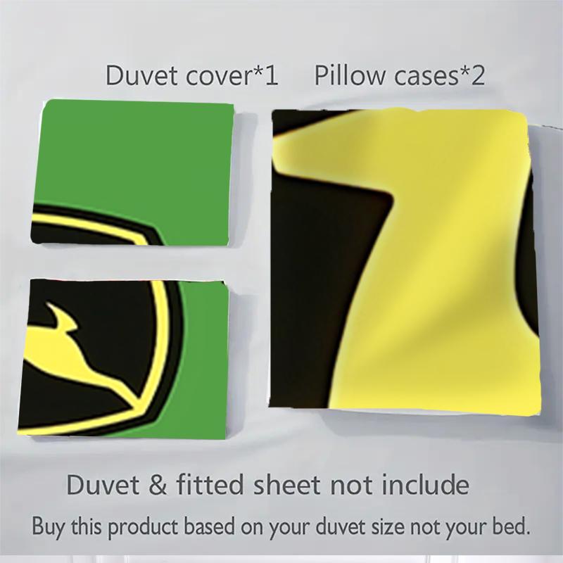 3Pcs John Deere Logo Bedding Sets For All Sizes New 3D Printed Bed Cover Comforter Duvet Cover Pillowcase Bedroom Decoration