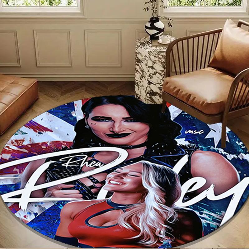 Dark Rhea wrestler Fashion Round Rug for Livingroom,Bedroom, Palyroom, Chair Rug, Area rug, Circle Carpet, Large Size Fan Christmas gift