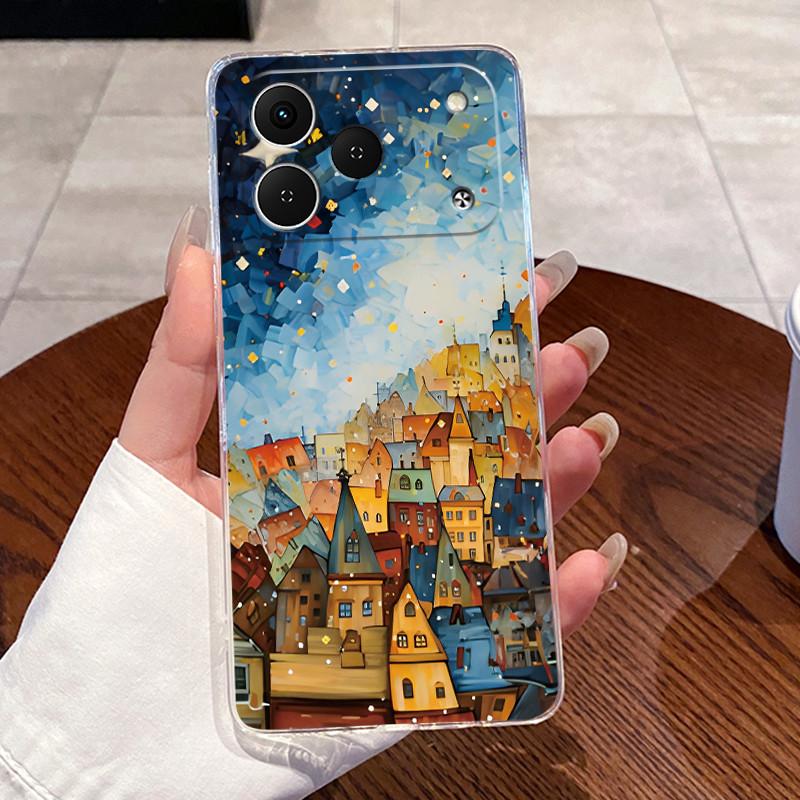 Casing For Tecno Spark 50 KN4 Case Aesthetic Fashion Cute Cat Cartoon Soft Silicone Back Cover Transparent TPU Phone Case Bumper