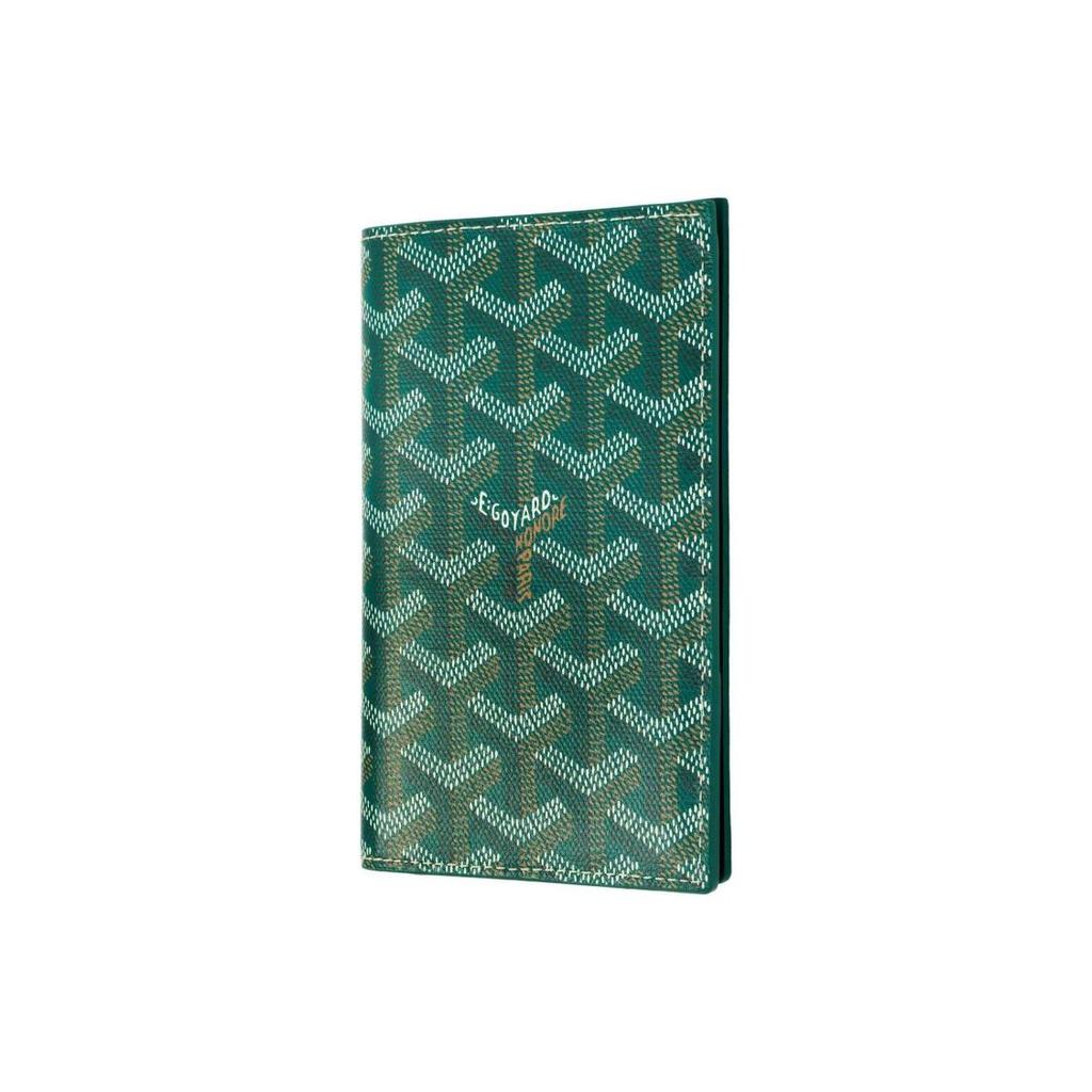 GOYARD Grenelle Old Flower Full Print Flip Cover Pocket Cow Pickup Bag Passport Bag Unisex Green