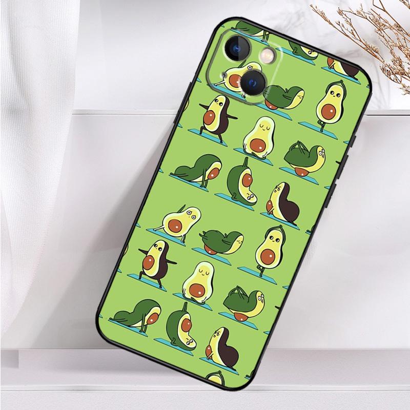 Avocado Yoga Funny Pattern Shockproof Case For iPhone 17 Pro Max 11 14 15 16 Plus 12 13 Mini 16e 17 Air Phone Cover