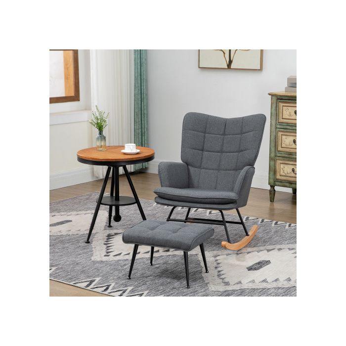 Fauteuil Pivotant - MUVOE - Élégance - 130 Kg - Hêtre Massif - Gris