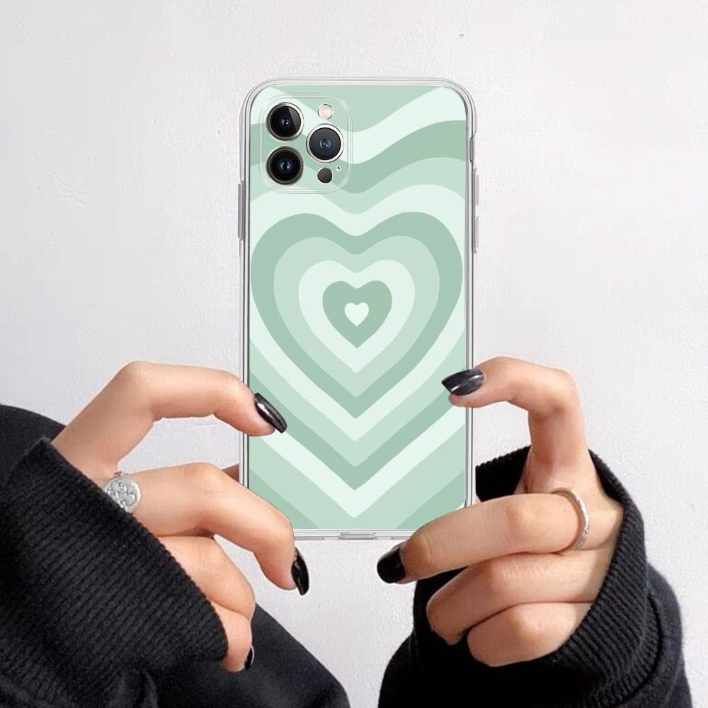 Heart Circle Phone Case for iPhone 16 15 8 7 6 6S Plus X SE XR XS 14 11 12 13 Mini Pro Max Mobile Case